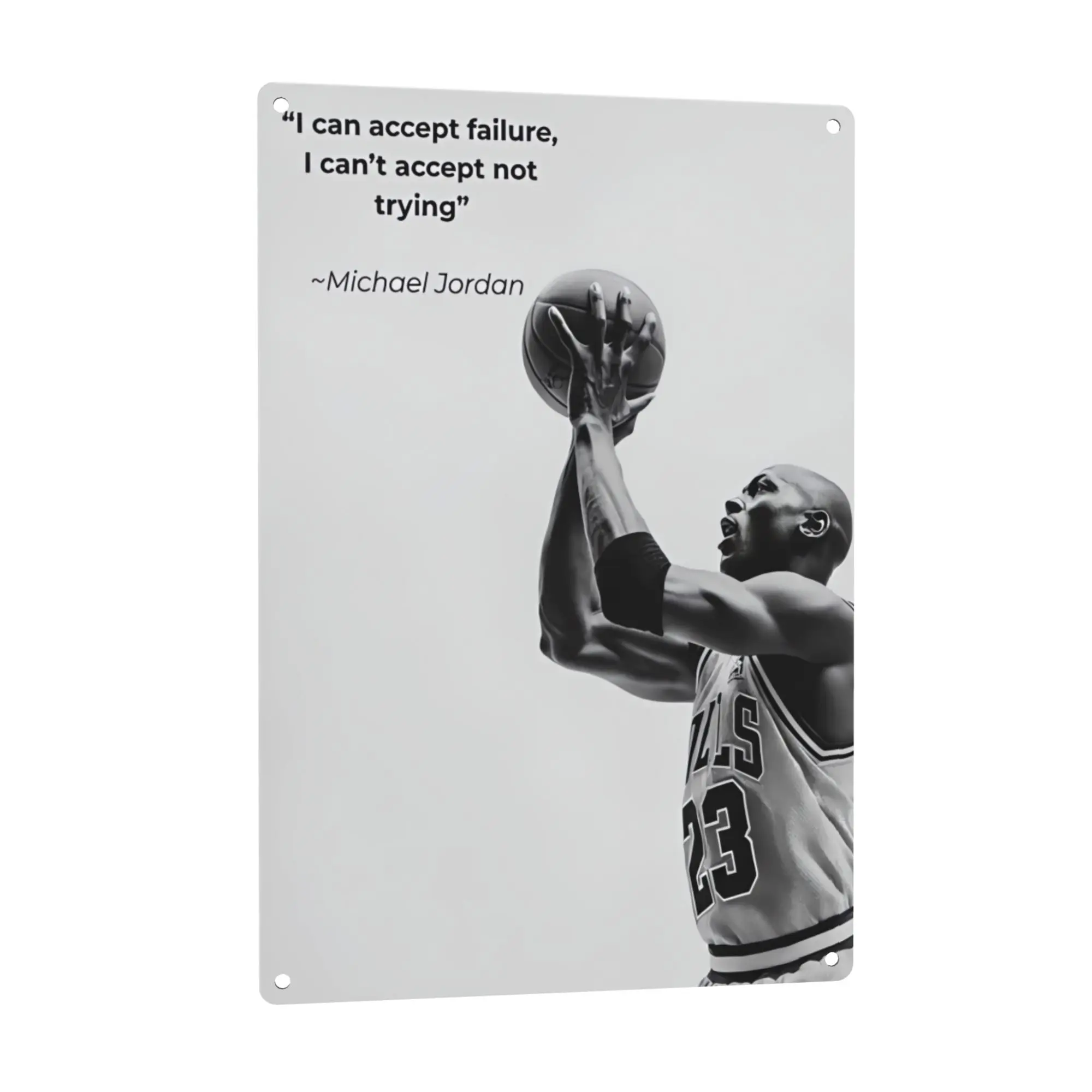 Aluminium Basketball  Art Metal Sign, 8x12 in Motivational Quote Plaque, Black White Gym & Bedroom  Decor for Dorm Man Cave, Wall Decor Bedroom, Bedroom Wall Decor