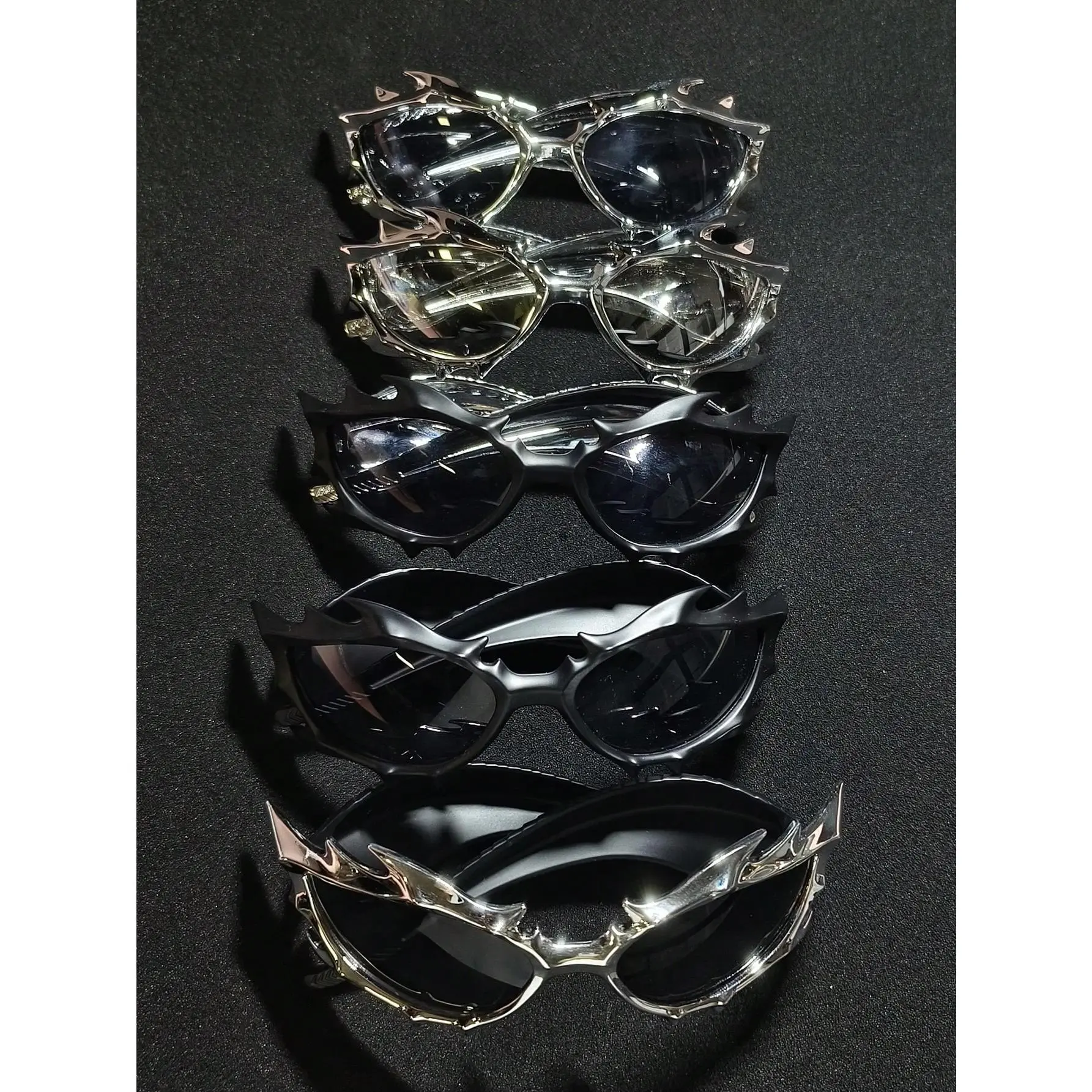 1pc Eid Al-Adha Sheep Horn Themed Decorative Glasses, Original Designer DELON Flaming Unique Sci-Fi Personal Style, 3D Printed Geometric Stereoscopic Cyberpunk Decorated Glasses (This Model Has Registered EU Design Patent) Masks beau pink glasses
