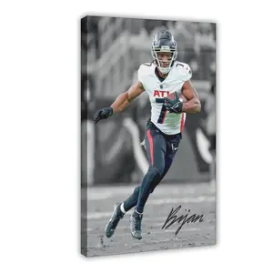 Bijan Robinson American Football Sports Canvas Poster Wall Art Decoration For Home Bedroom Office Living Dorm Room Decor Boys Girls Gift