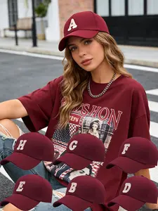 Classic 26 Letter Wine Baseball Cap, Women's Fall Fashion Casual Sports Outdoor Sun Hat, Men's Fitted Customizable Hat, Fitted Caps