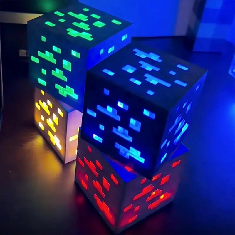 Ore Block Design Mood Light, Color Changing Night Light, Decorative Light for Bedside, Indoor, Desk, Game Gifts and Collectibles