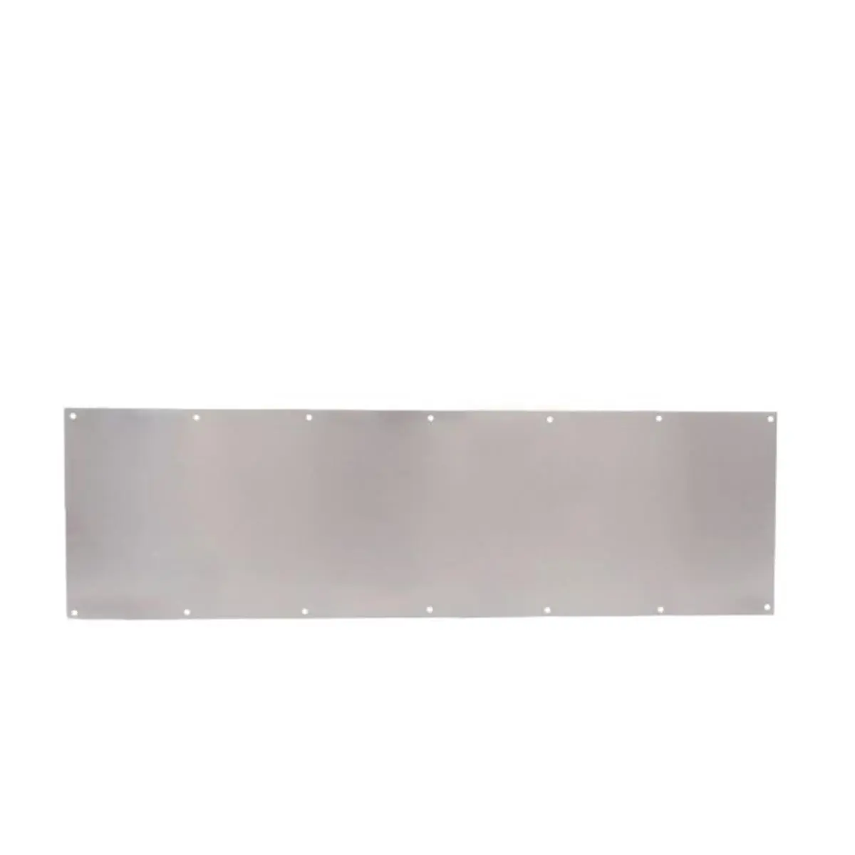 Satin Stainless Steel Metal Kick Plate, 12 x 34 in, Pencil Beveled, Stretcher Plates Included