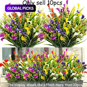 UV Resistant Artificial Calla Lily Flower, 10pcs/set Faux Flower Arrangement, Artificial Bouquet, Synthetic Decorative Lifelike Artificial Flower for Home Party & Festival, Mixed Flower, Colorful Fake Flower #GLOBAL PICKS