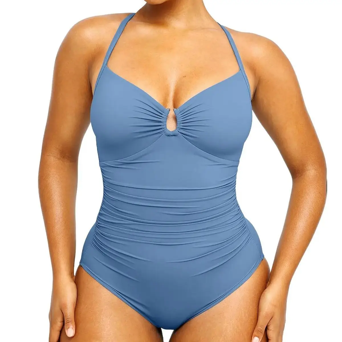 Shapellx Women's Smart Sculpt Shaping Swimsuit U-Ring Cut Out Slimming One Piece Suit