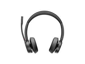 Poly Voyager 4320 USB-A Headset - Siri, Google Assistant - Stereo, Mono - USB Type A, USB Type C - Wireless - Bluetooth - 300 ft - 20 Hz - 20 kHz - On-ear - Binaural - Ear-cup - 4.92 ft Cable - Electr