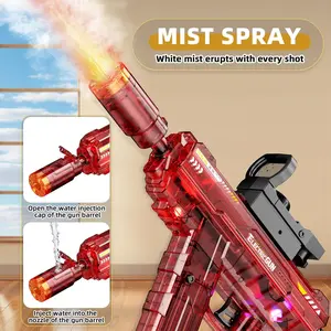 A Spray-Powered Toy Gun with Flashes, Sounds and Spray Effects for Role Play. Comes with A Charging Cable, Built-in Batteries, A Scope and A Stock, Making It Ideal for Children Aged 3+ (Red)