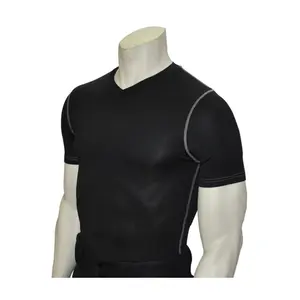 Black Compression Short Sleeve V-Neck Shirt