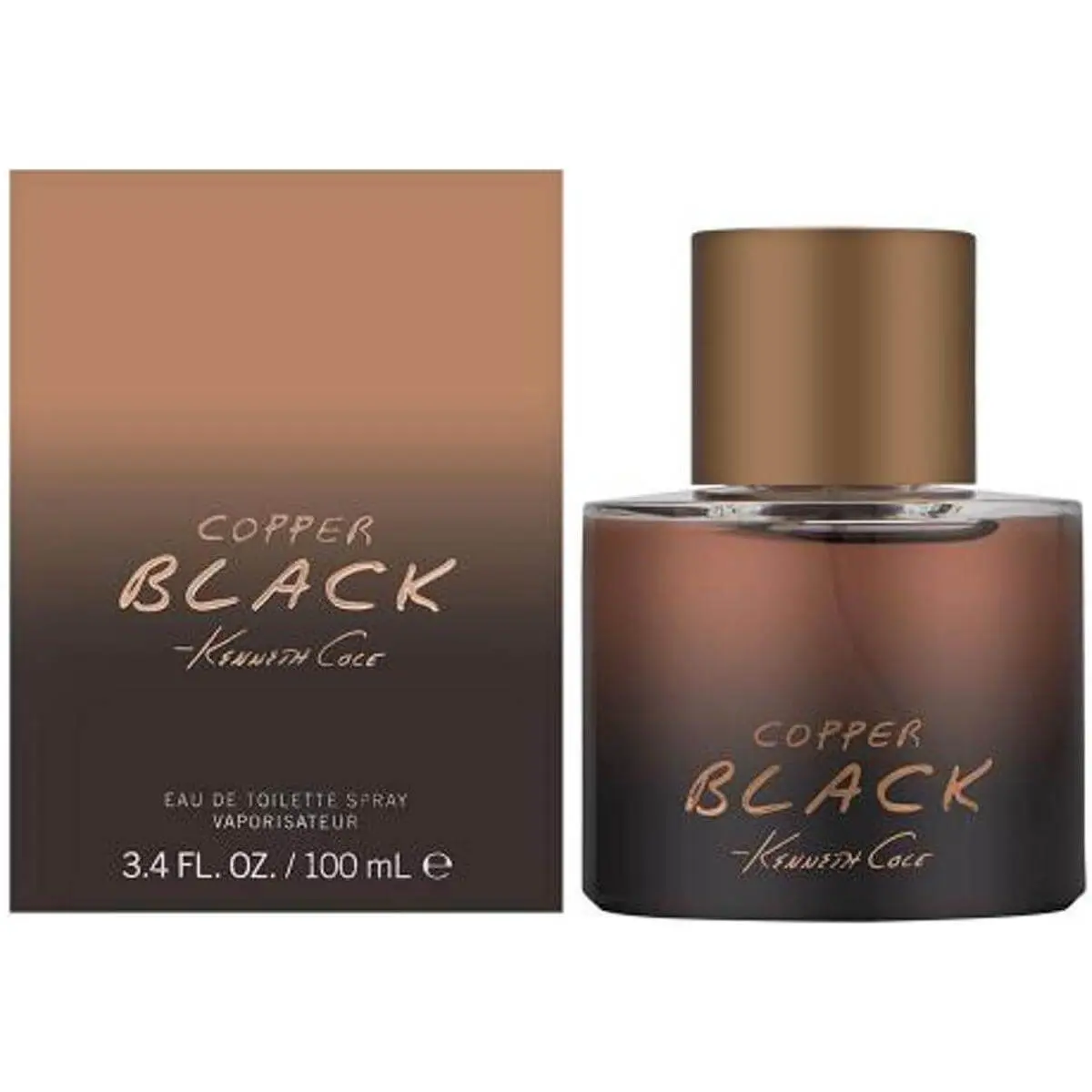 COPPER BLACK by Kenneth Cole Spicy, Woody & Earthy Men's Cologne, 3.3/3.4 oz, New in Box