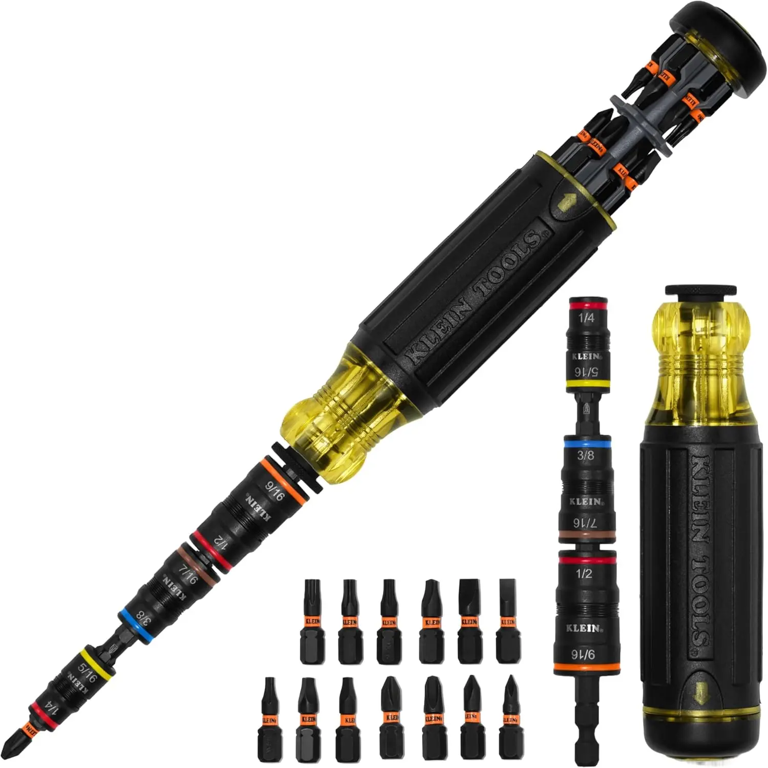 32303HD Impact Driver Set, 20-in-1 SAE Impact Rated Sockets and Screwdriver Tool with Phillips, Slotted, Square and Torx Tips