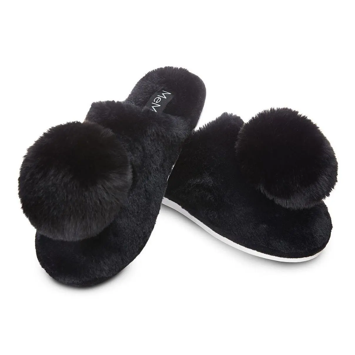 MeMoi Gloria Plush Pom-Pom Slippers