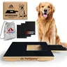 PetSpany Dog Nail Scratch Board 14.55x10.39 inch (37x26.4 cm) - Bamboo Wood Scratch Pad with Treat Box - Stress-Free Dog Scratch Pad for Nails - Scratching Nail File Board