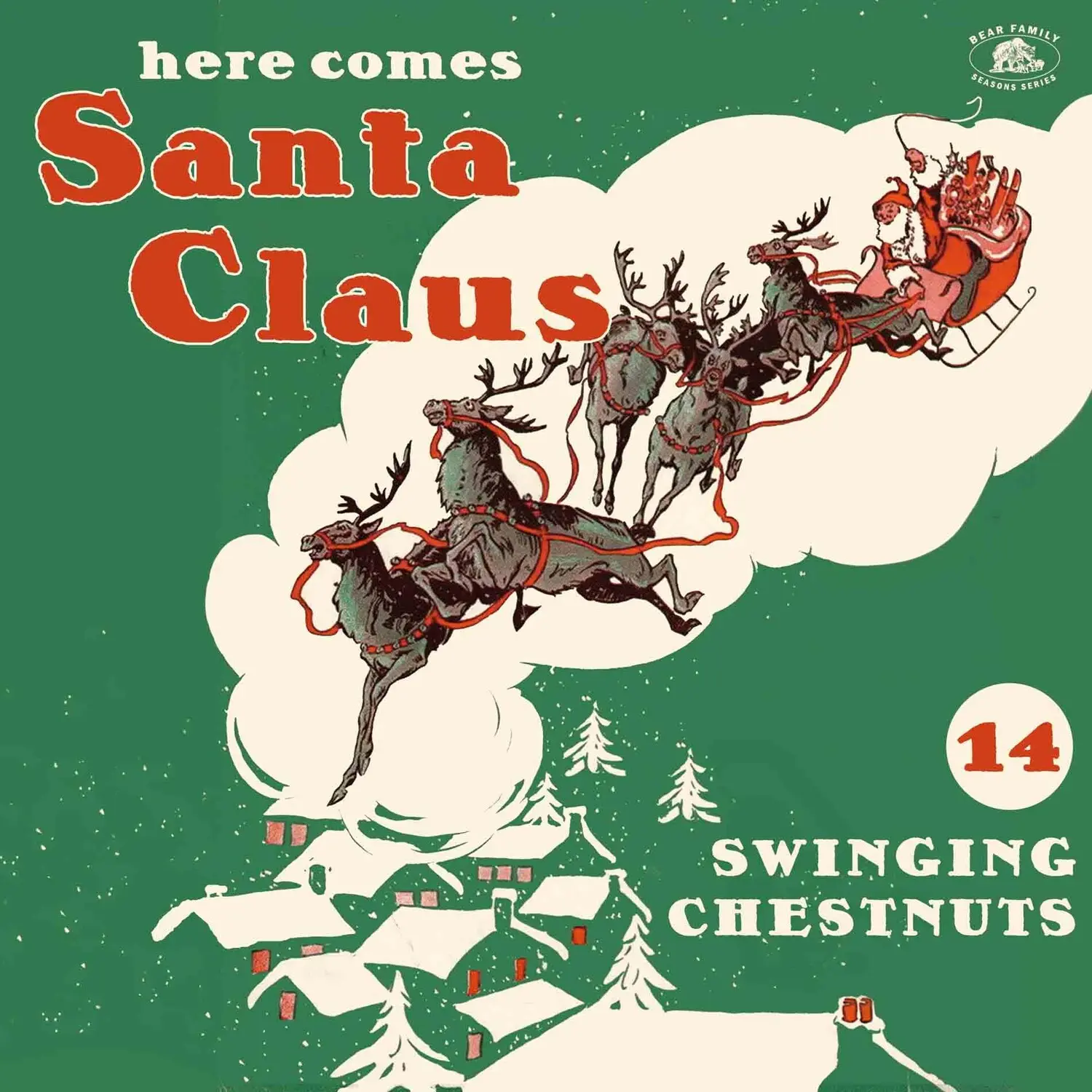 Various Artists - Here Comes Santa Claus: 14 Swinging Chestnuts English Soul/R&B Vinyl Records, Colored LP (Long Play) Vinyl Record