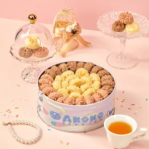 Akoko French Trio Cookie Gift Box - Butter Cookies with Strawberry Yogurt, Sea Salt Honey Cheese & Rich Cocoa Flavors (230g) - Soft, Melt-in-Your-Mouth, Viral Snack, Perfect Gift