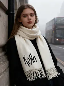 Korn Band Logo Black Scarf Soft Warm Winter Accessories Music Fans Gift for Concerts Festivals Everyday Casual Wear Ideal Christmas Birthday Present for Music Lovers Rock and Alternative Style Enthusiasts