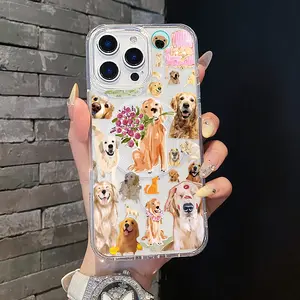 Magnetic Soft Case for iPhone11/12/13/14/15/16/17/promax, Golden Retriever Love MagSafe Compatible,Aesthetic Pattern Design Lightweight,AntiScratch,and Trendy
