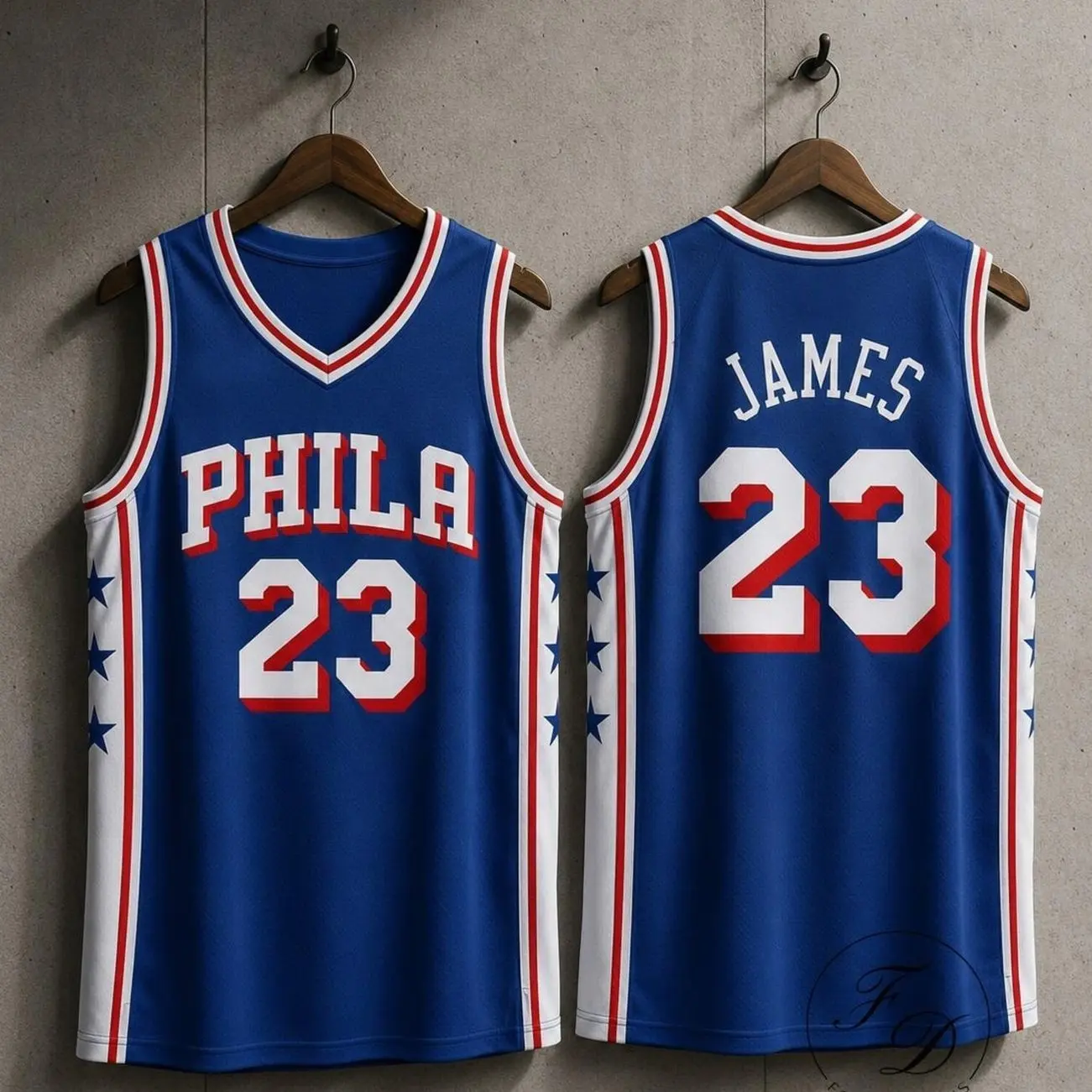 Philadelphia James 23 Basketball Jersey, Blue Red White Sports Jersey, Custom Name Number Jersey, Basketball Fan Gift, Streetwear Top EAF