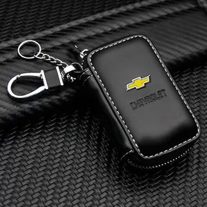 Chevrolet Car Emblem Personalized Key Bag, Remote Control Key Protection Case, Car Key Protector, Zippered Key Holder with Keychain Decoration Accessories