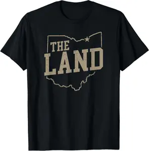 100% Cotton Retro "The Land" Cleveland Ohio - Classic Throwback Souvenir T-Shirt