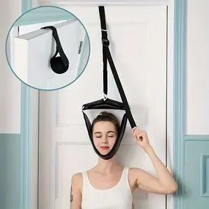 Durable Iron & Nylon Manual Neck and Shoulder Massager with Handle - Cervical Traction Device, Spine Massage Pillow for Muscle Tension Relief, No Electricity Needed, Portable Ergonomic Design for Home & Office Use (Black), Neck Massager, Home Massage Acce