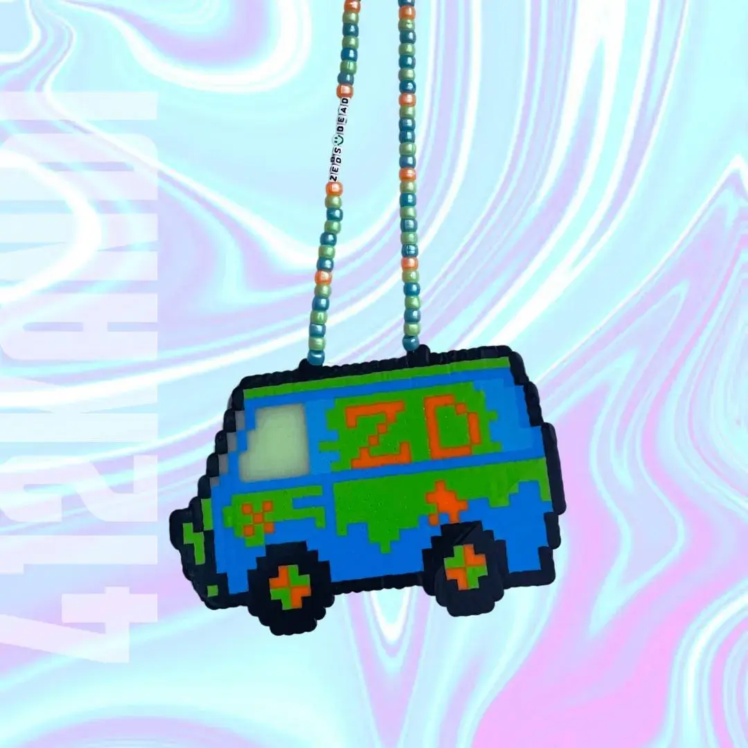 Zeds Dead Mystery Machine Scooby Doo Kandi Perler Necklace for Raves and Festivals