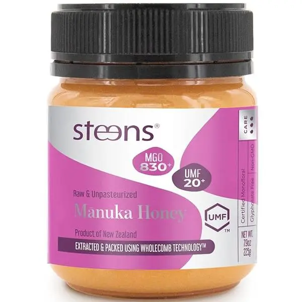 Steens Manuka Honey - MGO 830+ - Pure & Raw 100% Certified UMF 20+ Manuka Honey - Bottled and Sealed in New Zealand - 7.9 oz - New Version