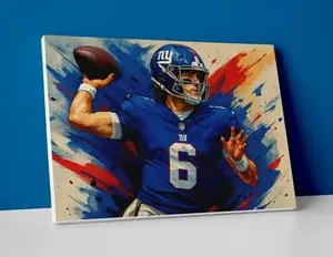 Jaxson Dart Poster - Jaxson Dart New York Giants Wall Art Painting - POSTER NO FRAME
