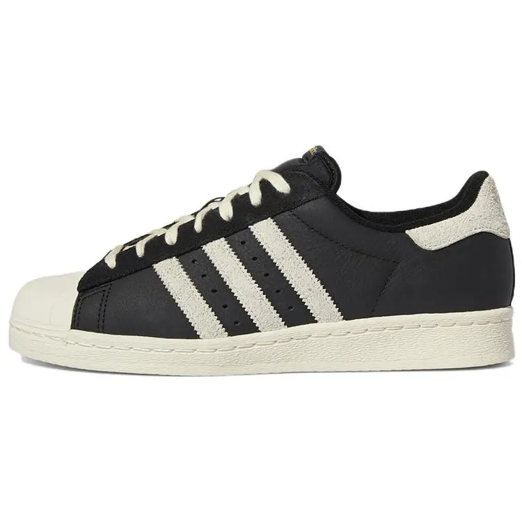 Men's Adidas Superstar 82 Classic All Seasons New Regular Round Toe Closed Low Top Casual Sneaker - 'Black Cream White' Footwear, Style GY3428, Sports Trainer