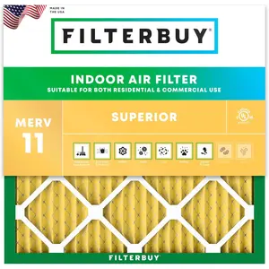 Filterbuy 12x12x1 Air Filter (1-Pack), Pleated MERV 11 Allergen Defense HVAC AC Furnace Air Filters (Actual Size: 11.75 x 11.75 x 0.75 Inches)