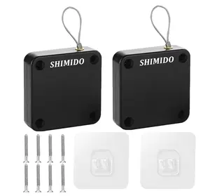 SHIMIDO Upgraded Punch-Free 1000g Automatic Screen Door Closer, Storm Door Closer, Sliding Screen Auto Door Closer with Steel Drawstring for Bathroom, Bedroom, Studyroom