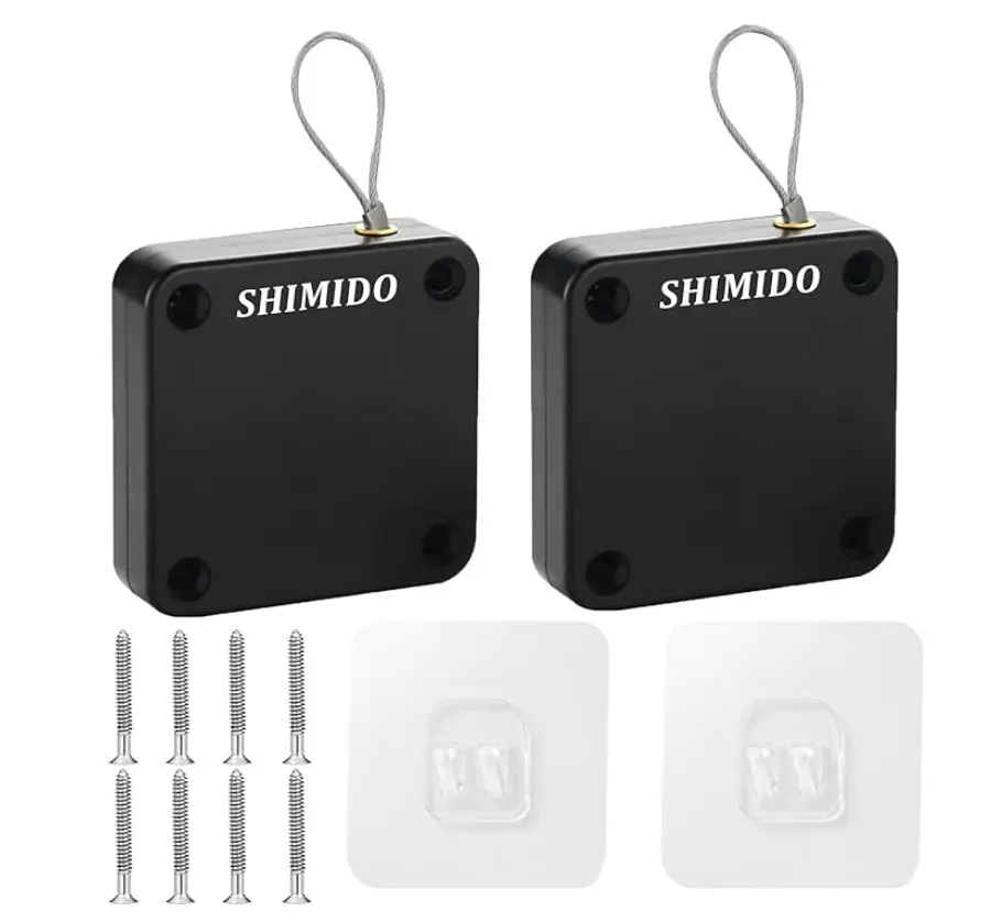 SHIMIDO Upgraded Punch-Free 1000g Automatic Screen Door Closer, Storm Door Closer, Sliding Screen Auto Door Closer with Steel Drawstring for Bathroom, Bedroom, Studyroom