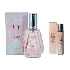 (2pc Bundle Pack) Yara Perfume Spray 1.7oz+ Yara Travel Size Perfume 12ml by Lattafa