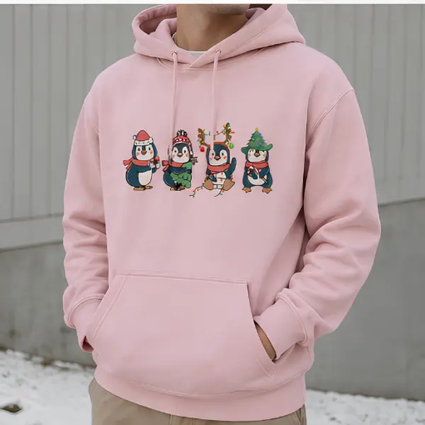 Unisex Winter Holiday Penguins Graphic Tshirt Hoodie Sweatshirt Retro Cozy Casual Aesthetic Crewneck Boho Tee