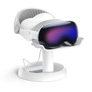 Christmas Desktop Stand for Meta Quest 3s/Meta Quest 3/Apple Vision Pro - Universal VR Headset Stand Storage Holder | Anti-Slip, Stable Spacious Base Round Tray | Easy Assembly (White)