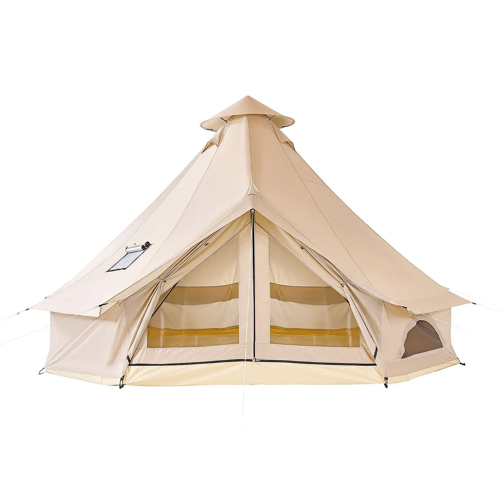 Oxford Bell Tent, 4 Seasons 13.12 ft Yurt Tent for Camping with Stove Jack, Waterproof Breathable Holds up to 4 People with Zipped Detachable Floor, Family Camping Glamping Outdoor Hunting Party