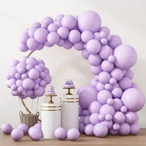 89pcs Multi-size Pastel Purple Balloon 89 Pcs Different Sizes Pack of 18 12 10 5 Inch Light Pastel Purple Lavender Lilac Balloon Arch KitGarland, Perfect for Birthday Party, Wedding, Engagement, Bachelorette Party, Room Decoration, Party Supplies
