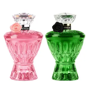 Pink & Emerald Perfume Set 75ml Each Fresh Fruit Floral Notes Crystal Bottles Luxury Fragrance Gift For Her