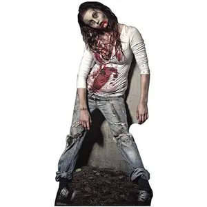 212 MAIN Advanced Graphics Zombie Girl Heavy Cardboard Standup Cutout, Wall Decoration, Full Print Laminated Finish, 65x31" Large Size, Folds Flat, Stand & Hang Design for Home Decor