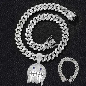 The expression pendant hip-hop Cuban chain is very fashionable and versatile and can be matched with any clothes Necklace Set