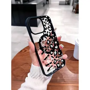 Leopard Print MAMA Pattern Clear Phone Case For IPhone 17/16/15/14/13/12/11/Air/ProMax/Pro/Plus,For Samsung Galaxy S25/S24/S23/S22/FE/Ultra, Acrylic+TPU Cover Y2K Matching Shockproof Fundas Para Cover De Creative