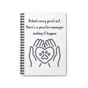 Veterinary Practice Manager Spiral Notebook|CVPM|Veterinary Manager|Vet Manager|Vet Manager Gift|Veterinary Medicine|Vet Med Manager Gift
