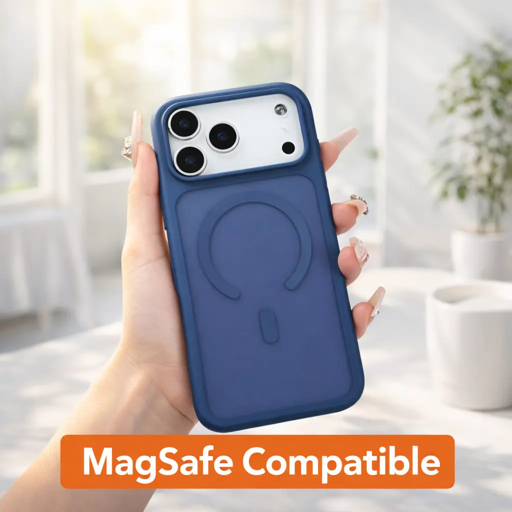 MagSafe-Compatible Magnetic Silicone-TPU Casing Protector for iPhone 17 Pro Max,16,15,14,13,12,11 - Lightweight, Shockproof, Slim Design, Comfortable Grip Mobile Phone Accessory