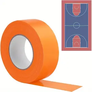 Orange Outdoor Sports Court Marking Tape, 25m Long, Easy Tear, Weather-Resistant PE Adhesive, Available in Multiple Sizes (10metre/18metre/20metre/25metre), Ideal for Basketball, Football, Tennis Fields, Durable Line Marking Tape