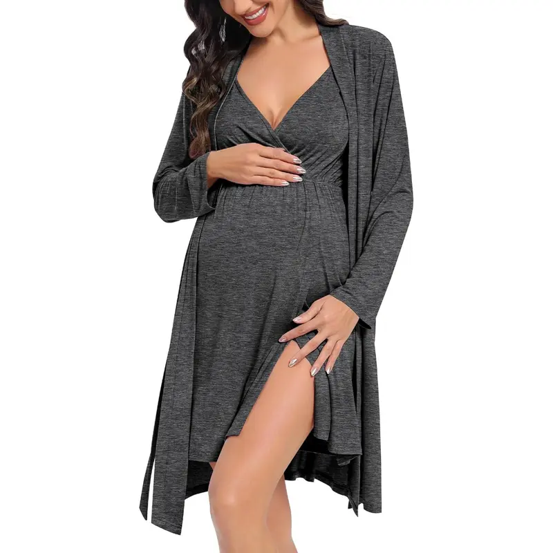 knee length dresses for ladies Maternity and Nursing Dress Melody Sky Blue main image 0