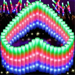 25/50/100 LED Foam Sticks Light Up Wands with Flickering Effect for Weddings Birthdays Outdoor Camping Themed Glow Parties Graduation Decorations