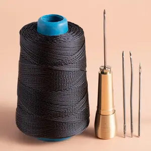 Leather Repair Awl Cone Tool, Shoe Repair Needle Punch, Hole Puncher, Reinforced Nylon Thread, Durable Leather Patching Kit, Sewing Supplies Crafts
