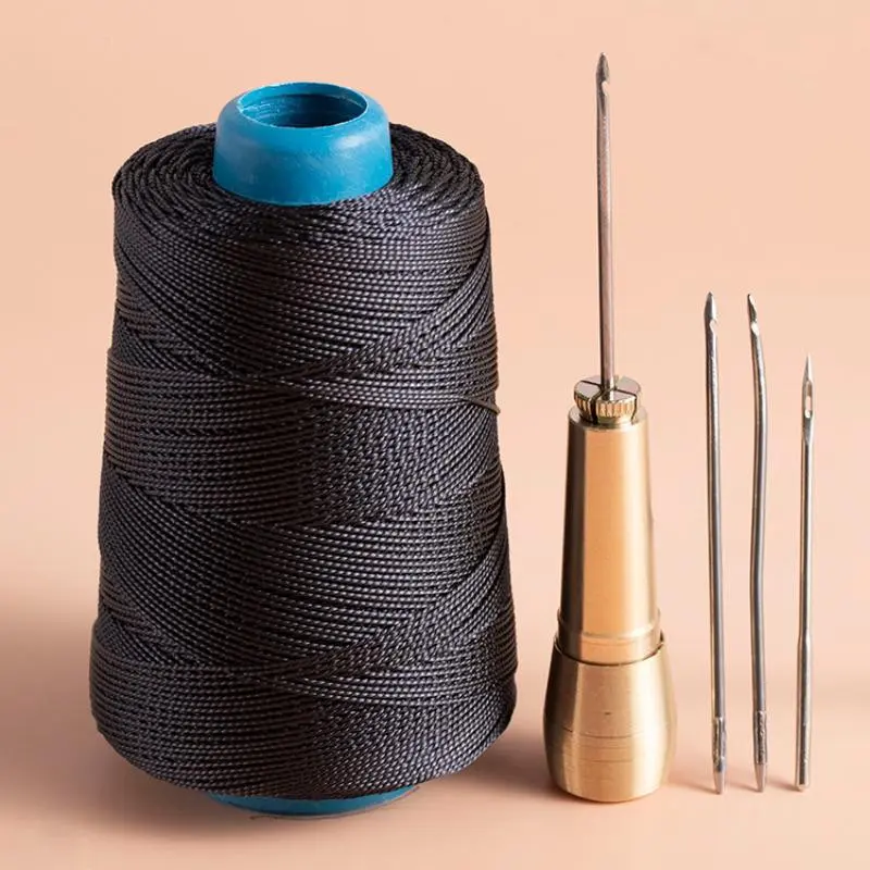Leather Repair Awl Cone Tool, Shoe Repair Needle Punch, Hole Puncher, Reinforced Nylon Thread, Durable Leather Patching Kit, Sewing Supplies Crafts