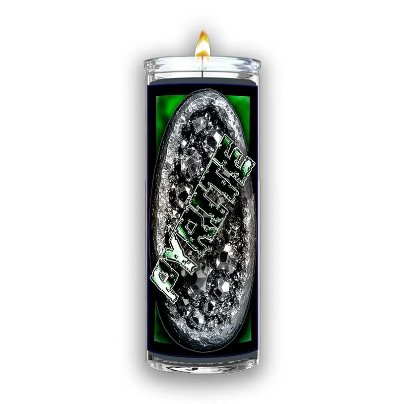 Pyrite Candle for Wealth, Attraction, Manifestation, Protection & Energy Cleansing | Enhances Vitality & Focus | Boosts Willpower | Stability & Security