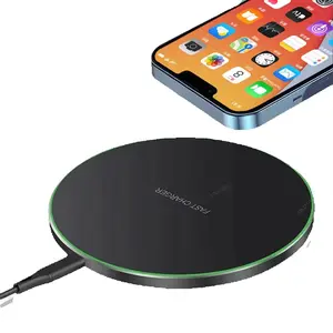 LED Light Wireless Charger Pad - Compact Magnetic Fast Charging Kit (5 to 8.9 W) with LED Display, Black C-C Cable, Adapter for iPhone 17/16/15/14/13/12 Pro Max, Samsung S25, AirPods 4/3/Pro2/1 (Rose)