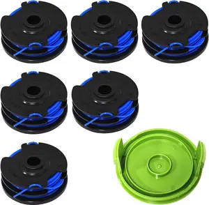 (6PC +1PC) 29082 & 29242 Replacement Line Trimmer Spool + Cap for GreenWorks String Trimmer 21212 and 21272 Corded Electric String Trimmer