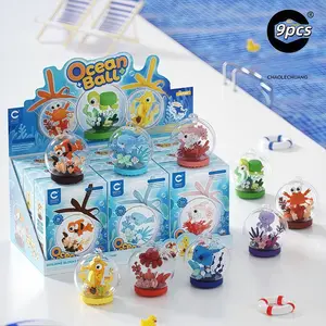 9 Piece Compatible Lego Set Ocean Ball Gift Box, Includes Clownfish Whale Parrot Fish Seahorse Octopus Devilfish Turtle Crab Jellyfish